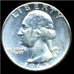 1963 Washington 25c MS66/67 (COI-12392)