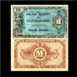 1944 Germany WW2 Allied 10 Mark Better Grade No F (CUR-06643)