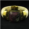 Image 1 : 775ct Bone & Ruby Zosite Bangle Bracelet (JEW-3858)