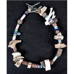 Haitian Authentic Necklace of Clay Beads and Bone