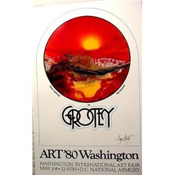 Gary Grotey Signed Art Exhibition Poster 1980