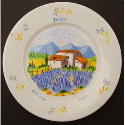 Hand Painted French Art Plate "Susan" Nice France