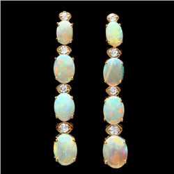 3.50ct Opal 0.35 Diamond Earrings