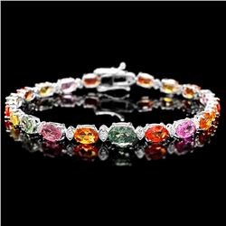 14K 14ct Sapphire 0.75ct Diamond Bracelet