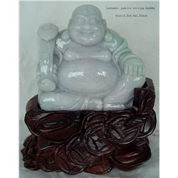 Semi Precious Lavender Jadeite Buddha