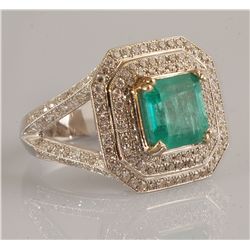 4.35ct Emerald and Diamond Ring