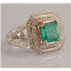 Image 1 : 4.35ct Emerald and Diamond Ring