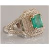 Image 2 : 4.35ct Emerald and Diamond Ring