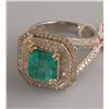 Image 3 : 4.35ct Emerald and Diamond Ring