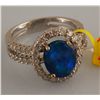 Image 2 : 2.34ct - Opal Doublet and Diamond Ring