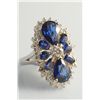 Image 2 : Sapphire (5.76ct) and Diamond (1.37ct) Ring