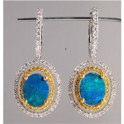 1.32ct Opal and Diamond Earrings