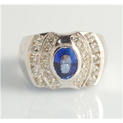 Sapphire (1.60 ct) & Diamond (1.11 ct) Ring