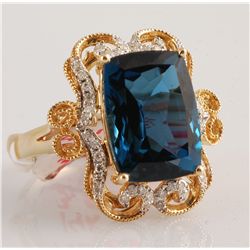 9.16ct London Blue Topaz and Diamond