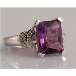 4.575ct Amethyst and Diamond Ring