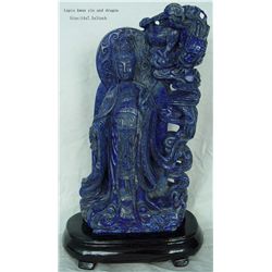 Semi Precious Lapis Wan Yin and Dragon