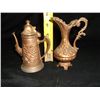 Image 2 : Small Brass Pitcher & Pot, Brass Turkish Tea pot, and a Brass Strainer