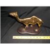 Image 2 : Brass Camel On Wood Base Approx. 9" x 8"