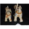 Image 4 : Pair of Orential Elephants Enamel Painted One Large12" x 10" One Small 9.5 x 8.5Made in China