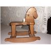 child's wooden rocking horse branded PJ approx 21" tall X 22" long