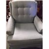 Image 1 : Ethan Allen Blue Striped Arm cChair good condition approx 31" wide X 21" deep