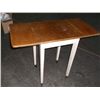 Image 1 : Small Drop Leaf Kitchen Table On Wheels Approx 37 1/2"  x 18" x 30" Tall