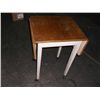 Image 2 : Small Drop Leaf Kitchen Table On Wheels Approx 37 1/2"  x 18" x 30" Tall