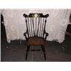 Image 1 : High back Windsor chair black with brown seat hand painted pear and leaf design approx. 42" tall X 1