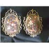 Image 4 : 2-Convex Flower Pictures Metal Ornate Frames  marked made in Italy 7" x 10"
