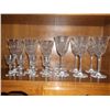 6 red wine glasses, 6 white wine glasses and 4 cordial glasses all are hand cut crystal 16 pieces to