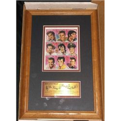 Framed Elvis Stamps Elvis Presley Commemorative Stamp Edition with COA 2589/5000 approx 16" x 11"