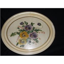 Floral Print in Oval Frame Aprox. 13" x 16"