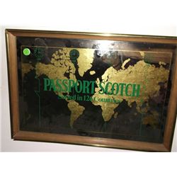 Passport Scotch Advertising Mirror Aprox 19" x 13"