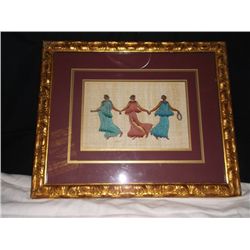 Signed lithograph of Greek Dancers Matted and Framed 23 inches by 18 1/2 inches