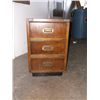 Image 1 : 3 drawer wooden file cabinet approx 20" tall 24" long 13" wide