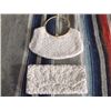 Image 1 : 2 Vintage White Beaded Purses One has a curved gold tone metal handle with pearl beads approx. 11" x