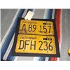 Image 1 : 2 1956 California Yellow License Plates Both have yellow Back Ground with Black Letters and Numbers