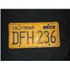 Image 2 : 2 1956 California Yellow License Plates Both have yellow Back Ground with Black Letters and Numbers