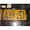 Image 3 : 2 1956 California Yellow License Plates Both have yellow Back Ground with Black Letters and Numbers