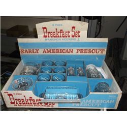 15 piece Early American Prescut Breakfast Set by Anchor Hocking still in box