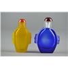 Image 1 : Set Two Chinese Glass Blue & Orange Snuff Bottles