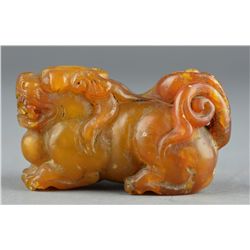 Chinese Carved Shoushan Figure of Lion