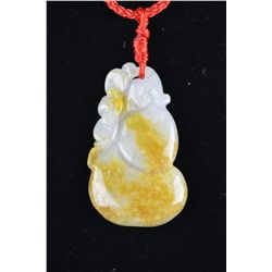 Chinese Carved Yellow Jade Pendant