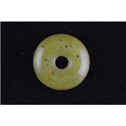 Chinese Carved Jadeite Circular Pendant