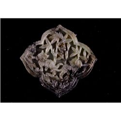 Old Chinese Carved White Jade Pendant