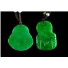 Image 2 : Set of Two Chinese Carved Green Jade Pendants