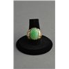 Image 1 : 14K Gold Ring w/ Light Green Burma Jadeite