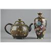 Image 1 : Pair of Chinese Bronze Cloisonne Vase & Tea Pot