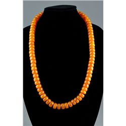 Chinese Carved Amber Bead Necklace