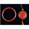 Image 2 : Set Two Chinese Cinnabar Lacquer Pendant & Bangle